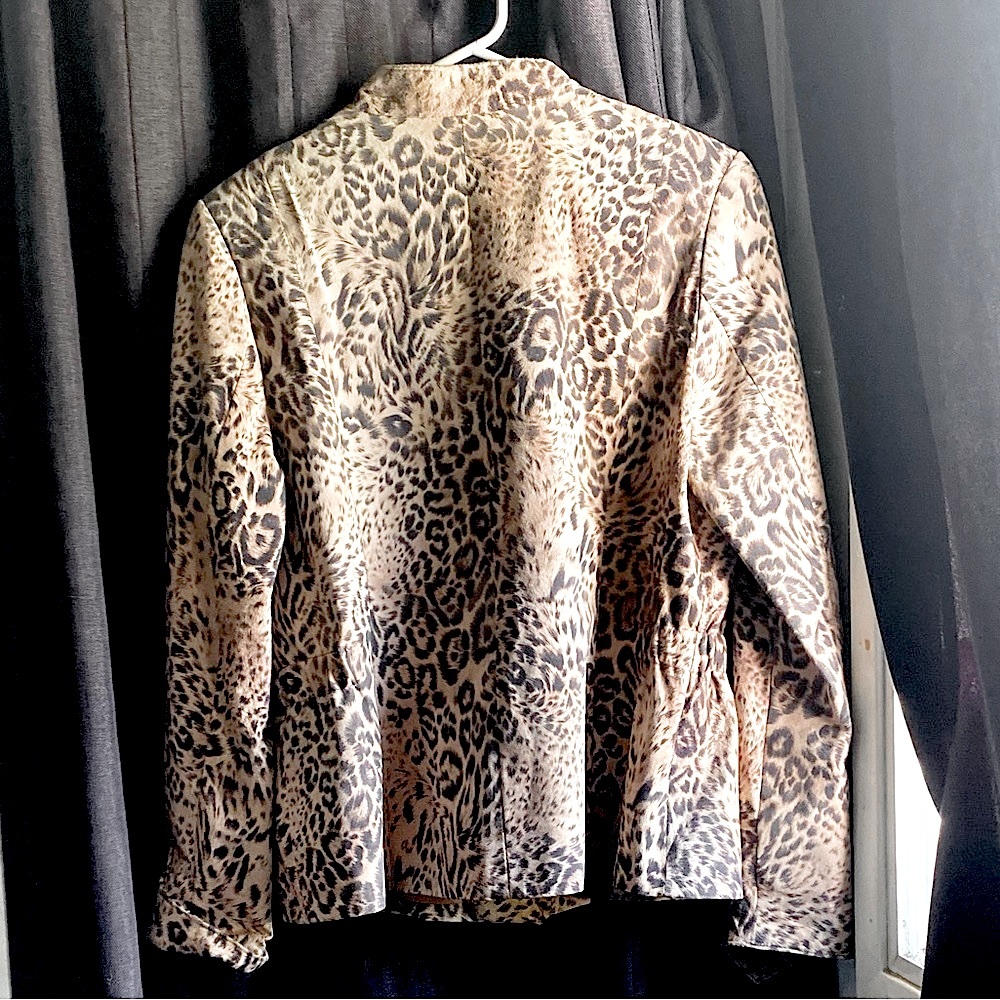 Leather Ranch NWOT suede leopard blazer with a jean jacket style …